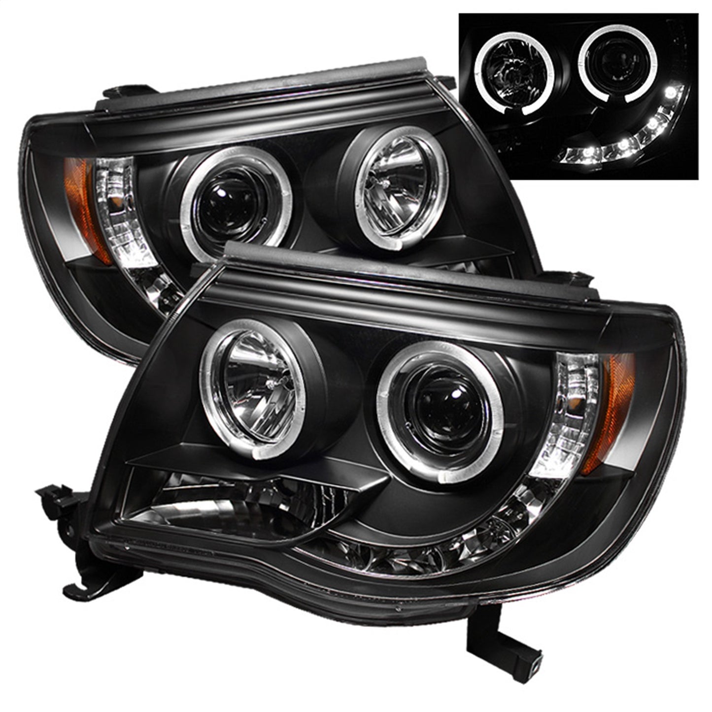 Spyder Auto - Projector Headlights - LED Halo - LED - Black - High H1 - Low H1 - 5011916 - MST Motorsports