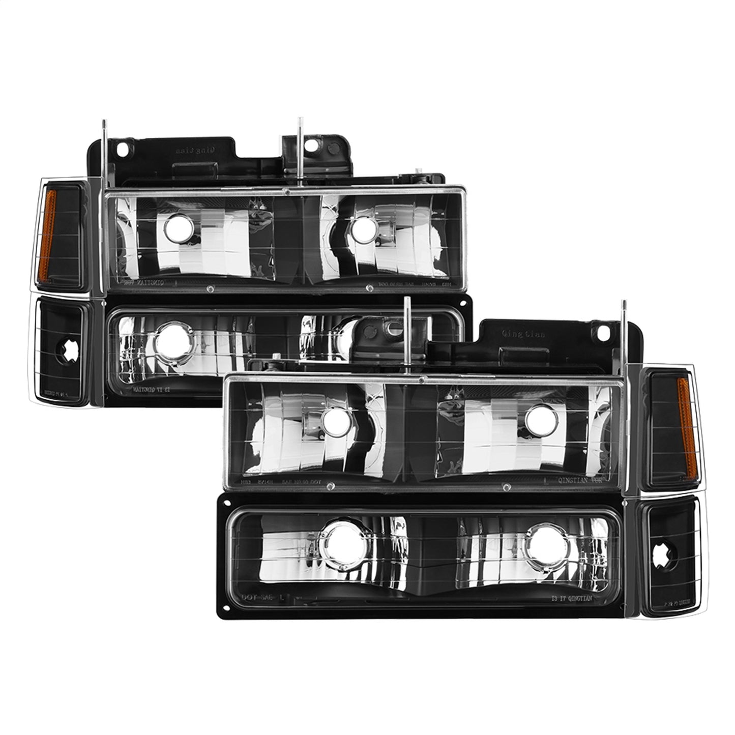 Spyder Auto - Xtune Chevy Suburban 94-98 Headlights w/ Corner & Parking Lights 8pcs Black HD-JH-CCK88-AM-BK-SET - 5072221 - MST Motorsports