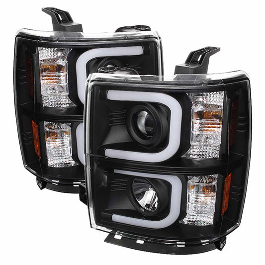 Spyder Auto - Projector Headlights - Light Bar DRL - Black - High H1 - Low H7 - 5079473 - MST Motorsports