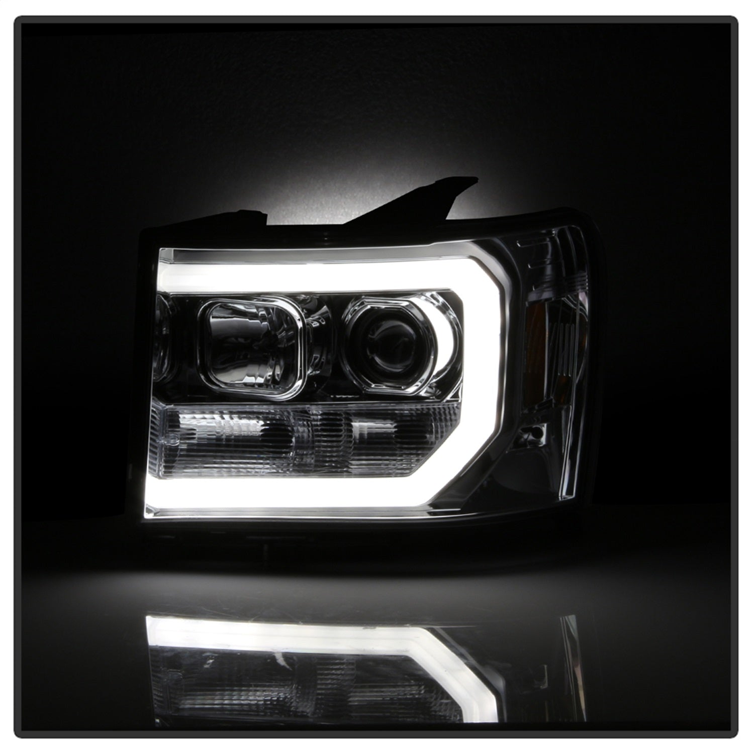 Spyder Auto - Version 2 Projector Headlights - Light Bar DRL LED - Chrome - 5083647 - MST Motorsports