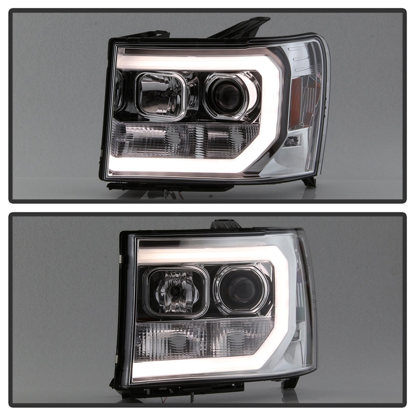 Spyder Auto - Version 2 Projector Headlights - Light Bar DRL LED - Chrome - 5083647 - MST Motorsports