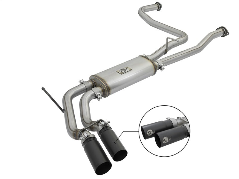 aFe - aFe POWER Rebel Series 2-1/2in 409 SS Cat Back Exhaust w/ Black Tips 16-17 Nissan Titan V8 5.6L - 49-46126-B - MST Motorsports