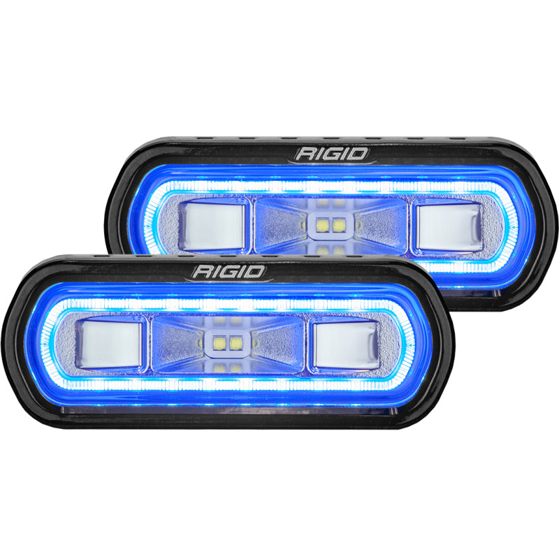 RIGID Industries - RIGID SR-L Series Off-Road Spreader Pod, 3 Wire, Surface Mount, Blue Halo, Pair - 53121 - MST Motorsports