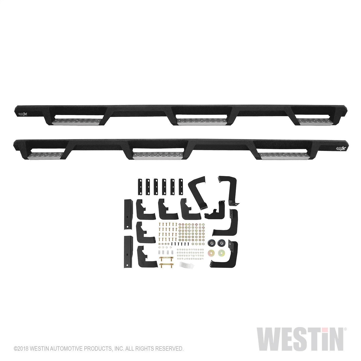 Westin - HDX Stainless Drop Wheel To Wheel Nerf Step Bars; Textured Black; - 56-5340252 - MST Motorsports