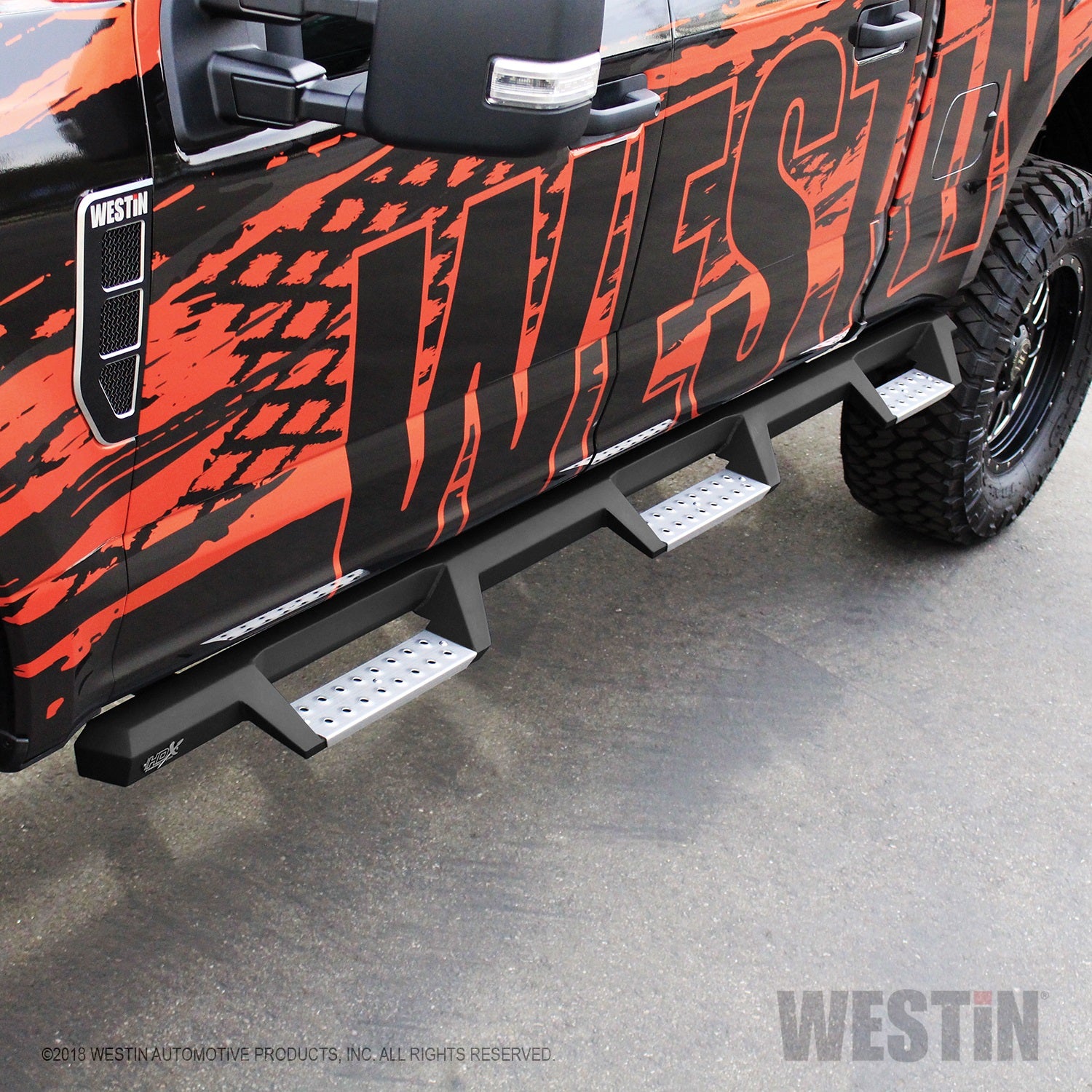 Westin - HDX Stainless Drop Wheel To Wheel Nerf Step Bars; Textured Black; - 56-5340252 - MST Motorsports