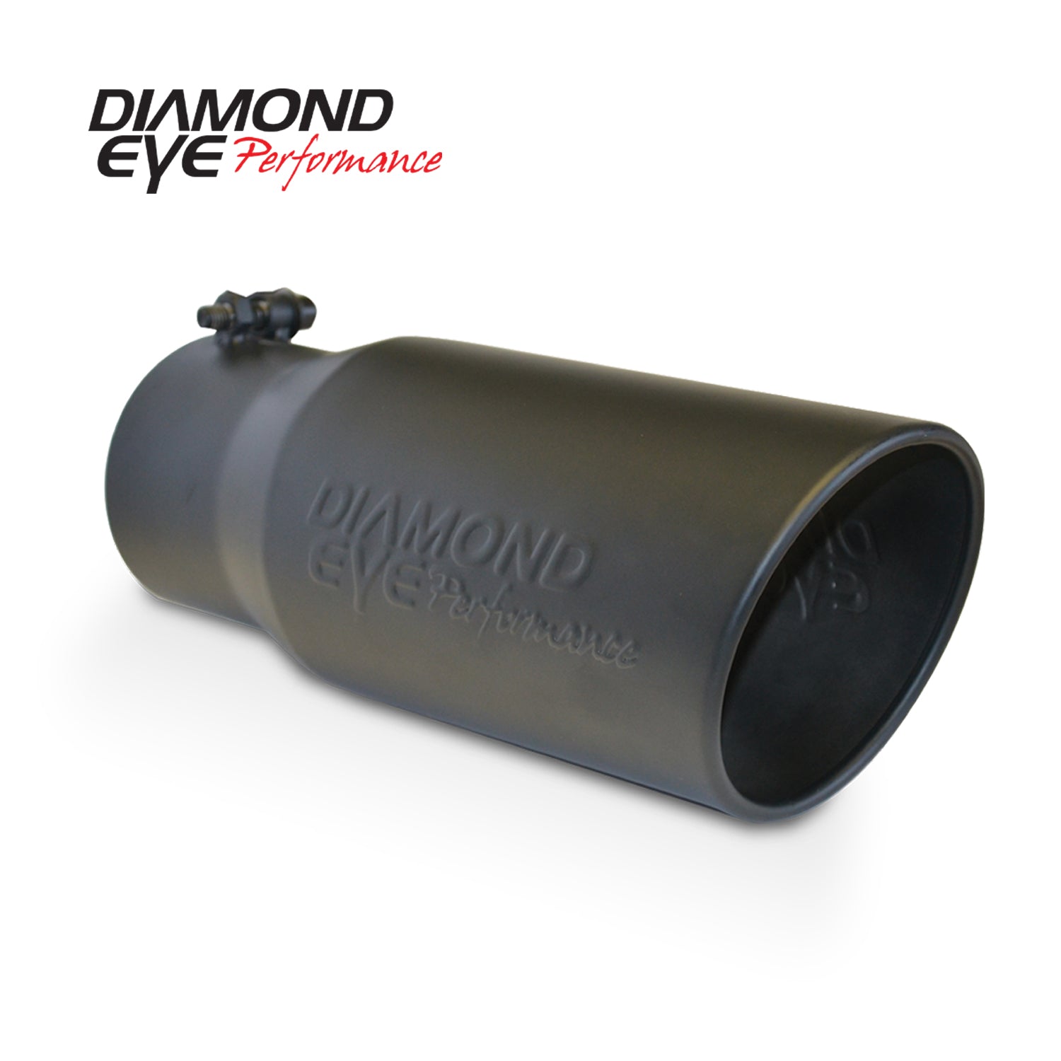 Diamond Eye Performance - 5" INLET X 6" OUTLET X 12" LONG BOLT ON ROLLED ANGLE BLACK EXHAUST TIP - 5612BRA-DEBK - MST Motorsports