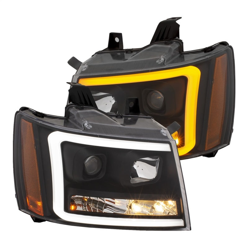 ANZO - Projector Headlights w/ Plank Style Switchback Black w/ Amber - 111402 - MST Motorsports