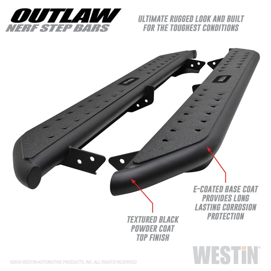 Westin - Outlaw Nerf Step Bars; Textured Black; For Double Cab; - 58-52775 - MST Motorsports