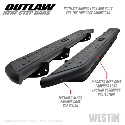 Westin - Outlaw Nerf Step Bars; Textured Black; - 58-53725 - MST Motorsports