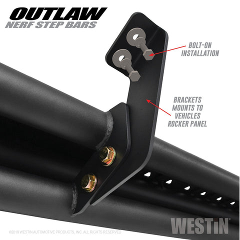 Westin - Outlaw Nerf Step Bars; Textured Black; - 58-53725 - MST Motorsports