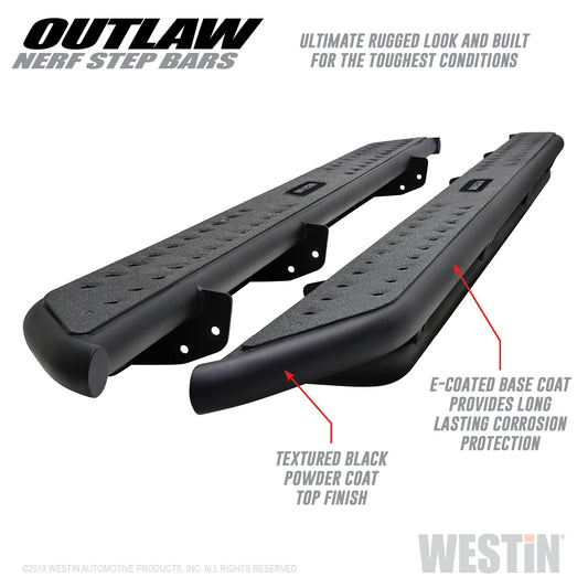 Westin - Outlaw Nerf Step Bars; Textured Black; For Super Crew Cab; - 58-53945 - MST Motorsports