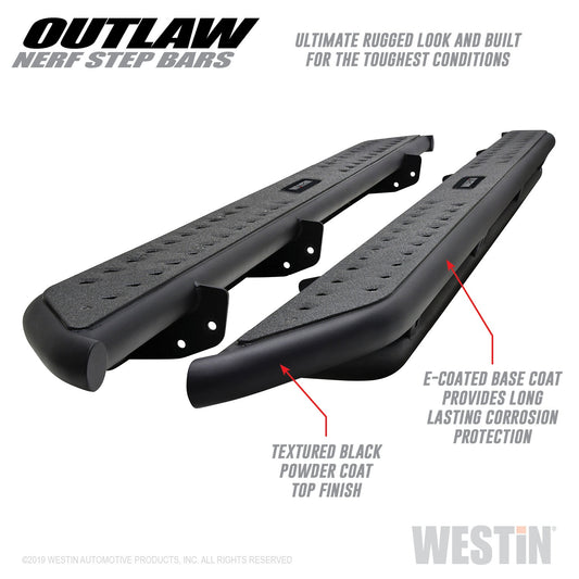 Westin - Outlaw Nerf Step Bars; Textured Black; - 58-54135 - MST Motorsports