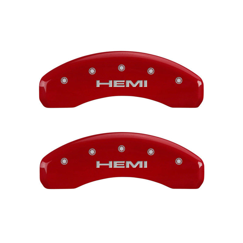 MGP - MGP 4 Caliper Covers Engraved Front & Rear Hemi Red finish silver ch - 55001SHEMRD - MST Motorsports