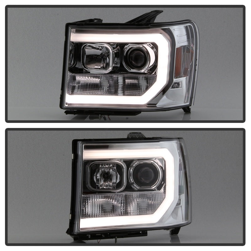 Spyder Auto - Version 2 Projector Headlights - Light Bar DRL LED - Chrome - 5083647 - MST Motorsports