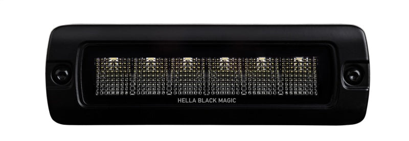 Hella - Hella Universal Black Magic 6 L.E.D. Flush Mount Mini Light Bar - Flood Beam - 358176221 - MST Motorsports