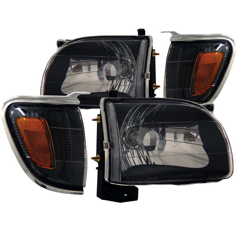 ANZO - Crystal Headlight Set; Clear Lens; Black Housing; Pair; - 121190 - MST Motorsports