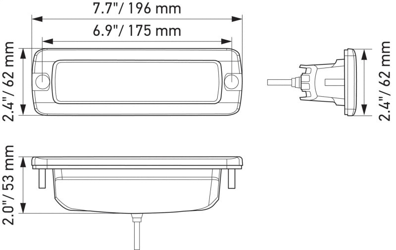 Hella - Hella Universal Black Magic 6 L.E.D. Flush Mount Mini Light Bar - Flood Beam - 358176221 - MST Motorsports