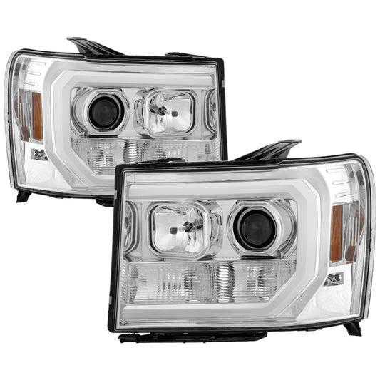 Spyder Auto - Version 2 Projector Headlights - Light Bar DRL LED - Chrome - 5083647 - MST Motorsports