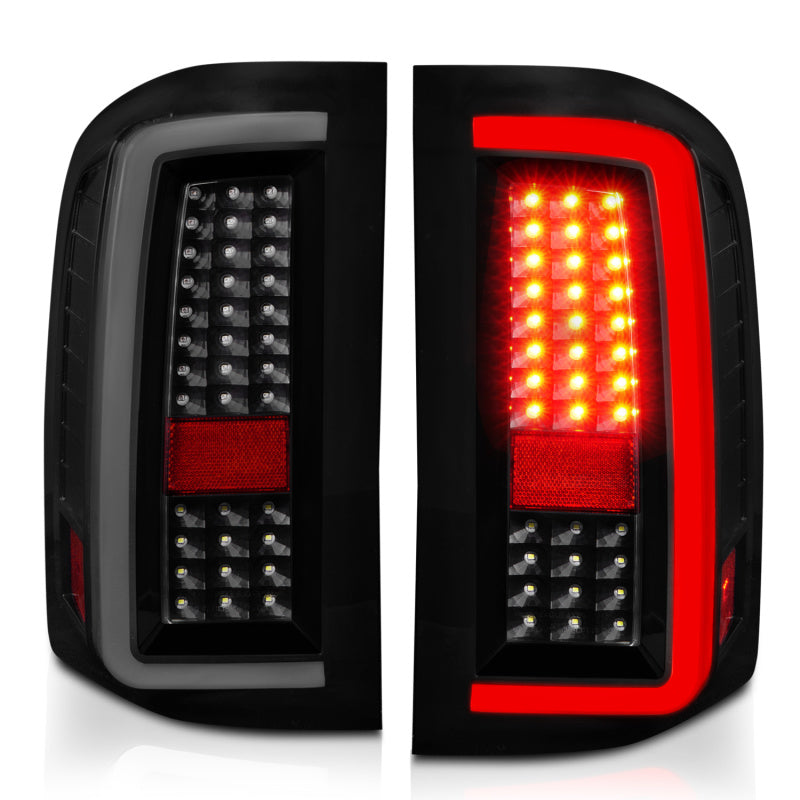 ANZO - Tail Light Assembly; LED; w/ Light Bar Style; Black Housing; Smoke Lens; Pair - 311381 - MST Motorsports