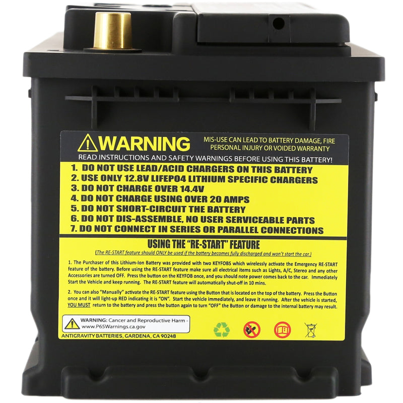 Antigravity Batteries - Antigravity H7/Group 94R Lithium Car Battery w/Re-Start - AG-H7-60-RS - MST Motorsports