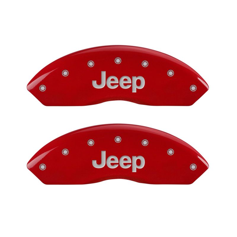 MGP - MGP 4 Caliper Covers Engraved Front & Rear JEEP Red finish silver ch - 42007SJEPRD - MST Motorsports