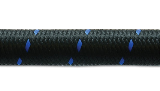 Vibrant - 5ft Roll of Black Blue Nylon Braided Flex Hose; AN Size: -6; Hose ID 0.34" - 11986B - MST Motorsports