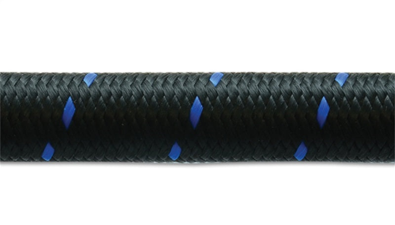 Vibrant - 20ft Roll of Black Blue Nylon Braided Flex Hose; AN Size: -6; Hose ID: 0.34"; - 11976B - MST Motorsports