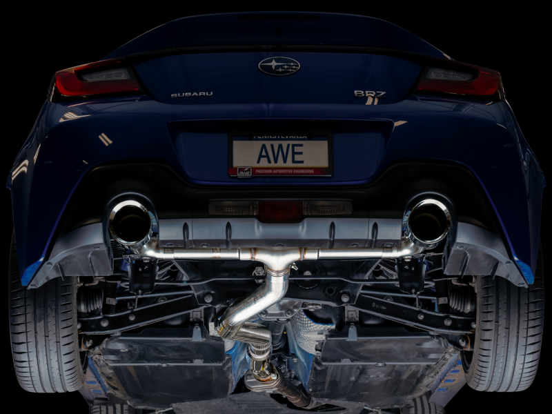 AWE Tuning - AWE Subaru BRZ/ Toyota GR86/ Toyota 86 Track Edition Cat-Back Exhaust- Chrome Silver Tips - 3020-32279 - MST Motorsports