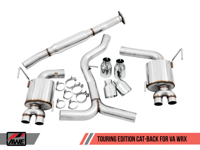 AWE Tuning - AWE Tuning 2015+ Subaru WRX VA Sedan Touring Edition Exhaust - Chrome Silver Tips (102mm) - 3015-42098 - MST Motorsports