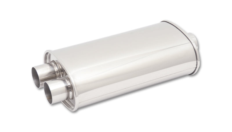 Vibrant - STREETPOWER Oval Muffler, 3" inlet (Center In - Dual Out) - 1111 - MST Motorsports