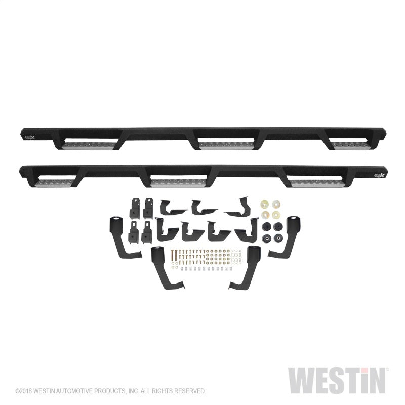 Westin - HDX Stainless Drop Wheel To Wheel Nerf Step Bars; Textured Black; - 56-5345752 - MST Motorsports