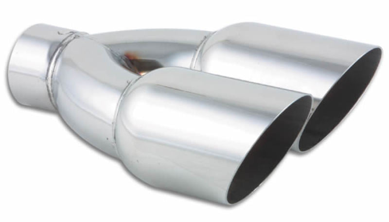 Vibrant - Dual 3.5" Round Stainless Steel Tips (Single Wall, Angle Cut) - 1333 - MST Motorsports