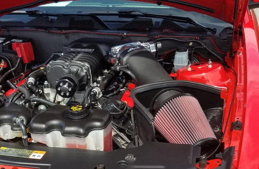 JLT - JLT 11-14 Ford Mustang GT (w/Roush/Whipple S/C) Black Textured Big Air Intake w/Red Filter -Tune Req - CAIBA-FMG-11 - MST Motorsports