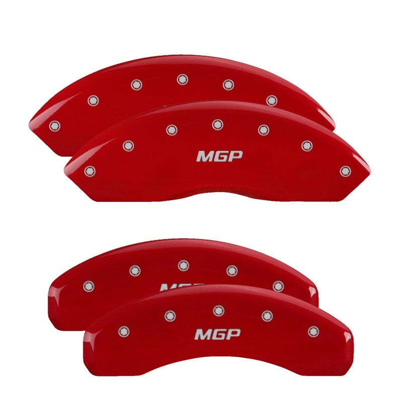 MGP - MGP 4 Caliper Covers Engraved Front & Rear Escalade Red finish silver ch - 35015SESCRD - MST Motorsports