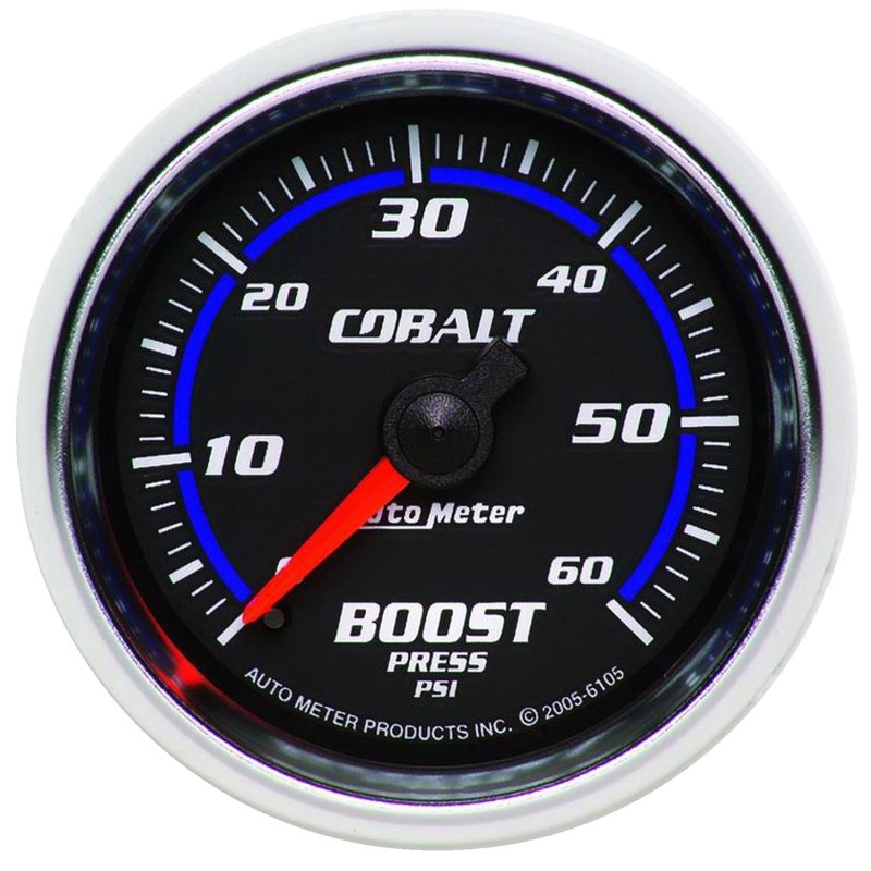 AutoMeter - GAUGE, BOOST, 2 1/16" , 60PSI, MECHANICAL, COBALT - 6105 - MST Motorsports