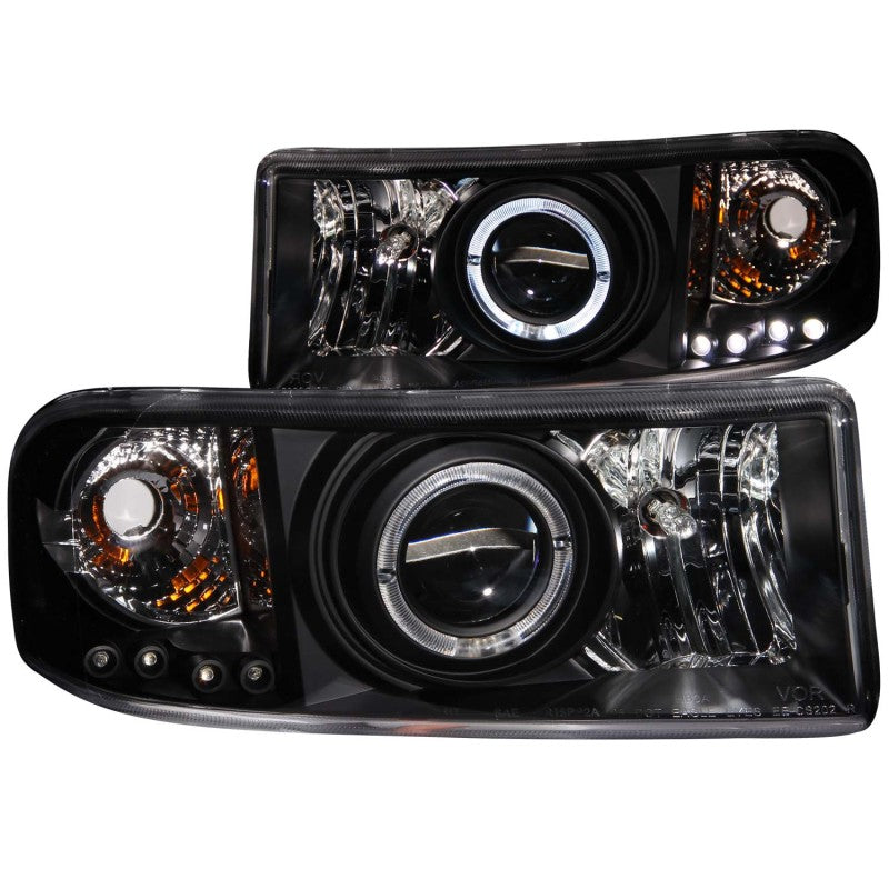 ANZO - Projector Headlight Set w/Halo; Clear Lens; Black Housing; Pair; - 111196 - MST Motorsports