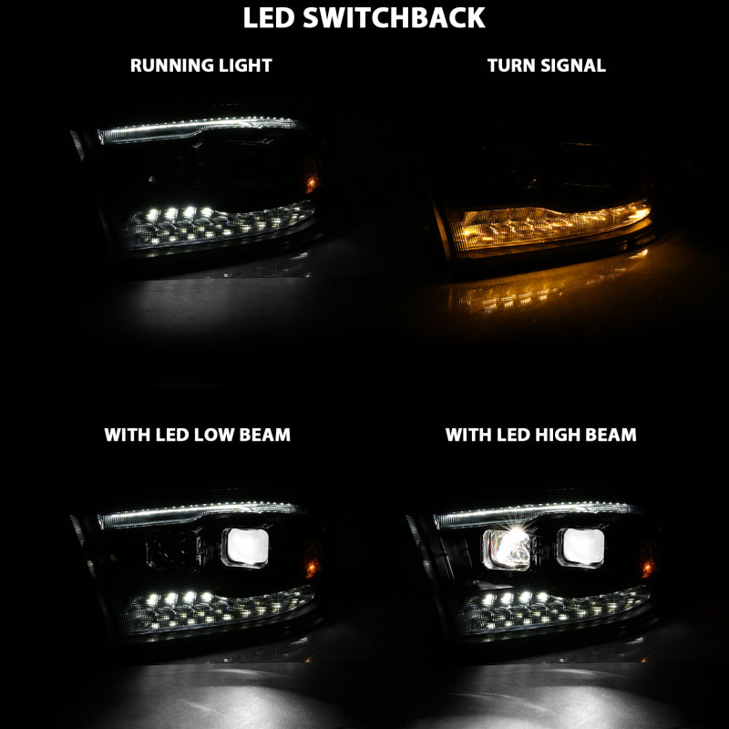 ANZO - LED Projector Plank Style Switchback H.L Halo Black Amber (OE Style) - 111464 - MST Motorsports