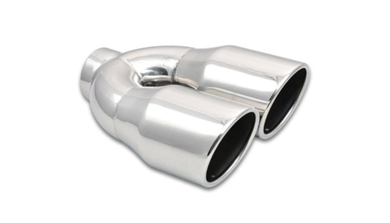 Vibrant - Dual 3.5" Round Stainless Steel Tips (Single Wall, Angle Cut) - 1326 - MST Motorsports