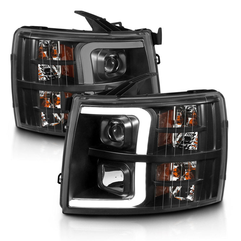 ANZO - Projector Headlights PROJECTOR PLANK STYEL BLACK AMBER Pair - 111480 - MST Motorsports