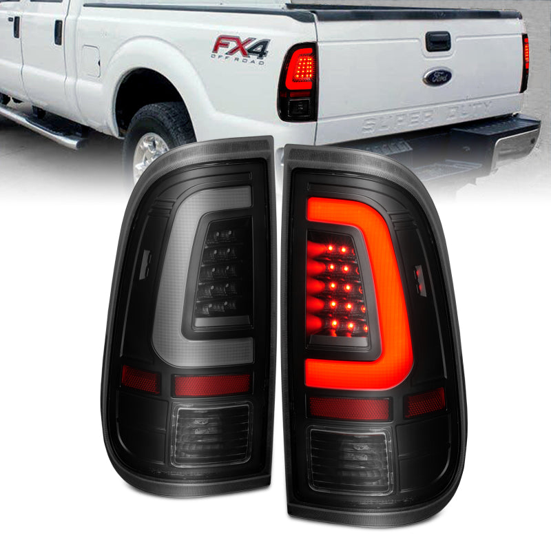 ANZO - Tail Light Assembly; LED; w/ Light Bar Style; Black Housing; Smoke Lens; Pair - 311379 - MST Motorsports