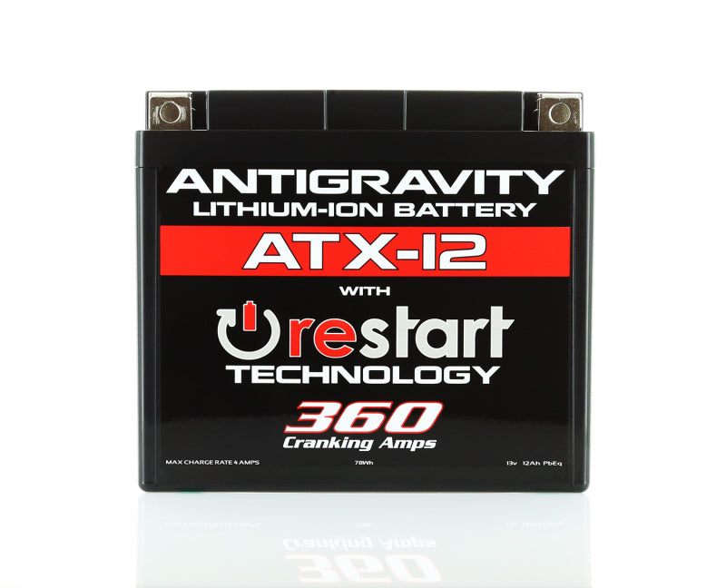 Antigravity Batteries - Antigravity YTX12 High Power Lithium Battery w/Re-Start - AG-ATX12-HD-RS - MST Motorsports