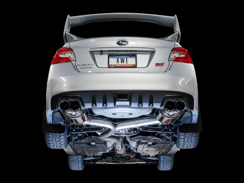 AWE Tuning - AWE Tuning Subaru STI VA / WRX GV / STI GV Sedan Touring Edition Exhaust - Chrome Silver Tip (102mm) - 3015-42104 - MST Motorsports