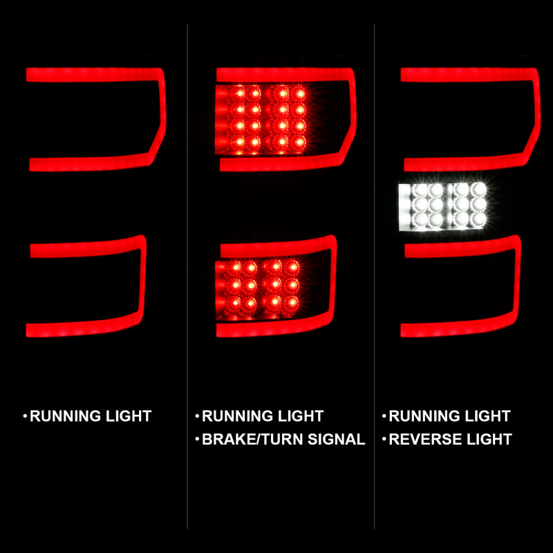 ANZO - LED Tail Lights LED TAILLIGHT BLACK (RED LIGHT BAR) (W/ SEQUENTIAL) Pair - 311314 - MST Motorsports