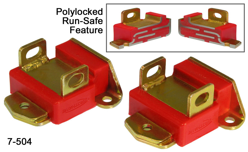 Prothane - Prothane GM Motor Mounts - Type A Short - Red - 7-504 - MST Motorsports