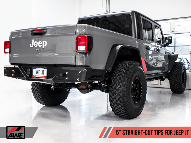 AWE Tuning - AWE Tuning 20-21 Jeep Gladiator JT 3.6L Tread Edition Cat-Back Dual Exhaust - Diamond Black Tip - 3015-33101 - MST Motorsports