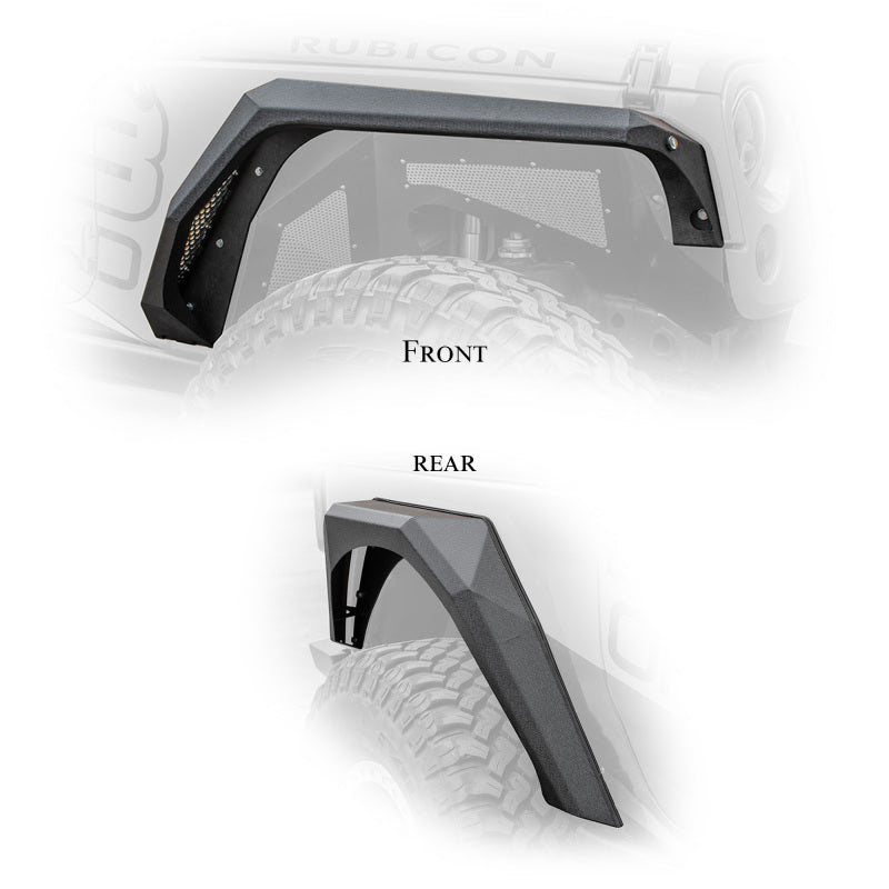 DV8 Offroad - 07-18 Jeep JK Fender Flares; Armor; Front & Rear - FENDB-09 - MST Motorsports