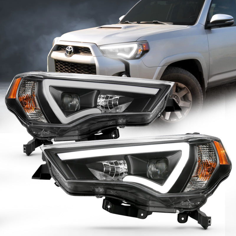 ANZO - Projector Headlights w/ Plank Style Switchback Black w/ Amber - 111416 - MST Motorsports