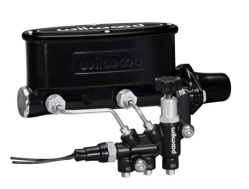 Wilwood - Wilwood HV Tandem M/C Kit w L/H Bracket & Prop Valve - 1in Bore Black - 261-13269-BK - MST Motorsports