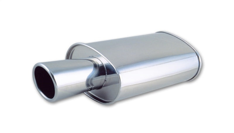 Vibrant - STREETPOWER Oval Muffler w/ 4" Round Angle Cut Tip (2.5" inlet) - 1046 - MST Motorsports