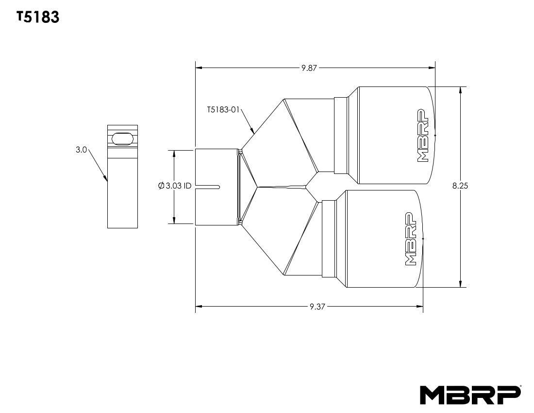 MBRP - Tip; 4in. OD Dual Out; 3in. ID; Single Wall; T304 - T5183 - MST Motorsports